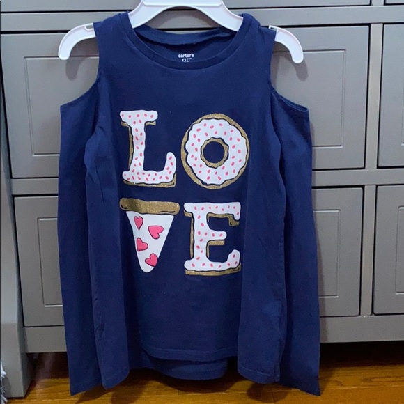 Carter's Other - cute blue off shoulder long sleeve tee siz…